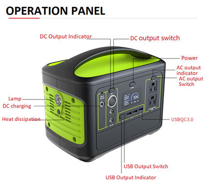 Générateur de batterie au lithium-ion solaire portable Lifepo4 de 500 W pour camping en plein air